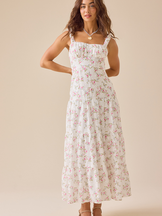 Camellia Floral Maxi Dress Detail 3 - ARULA