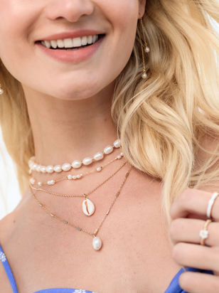 Layered Pearl & Shell Necklace - ARULA