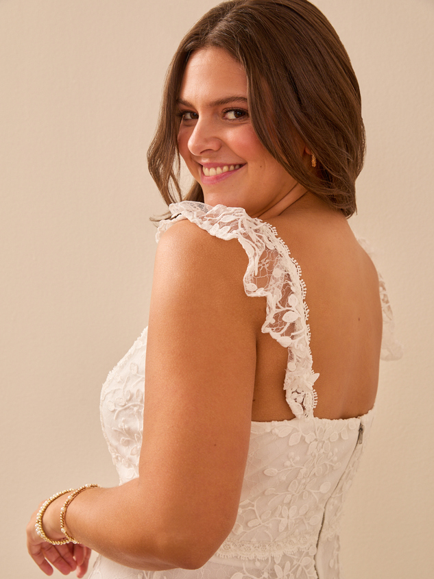 Kallie Lace Tiered Maxi Dress Detail 6 - ARULA