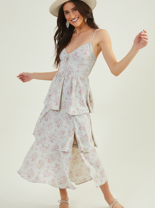 Saylor Floral Midi Dress - ARULA