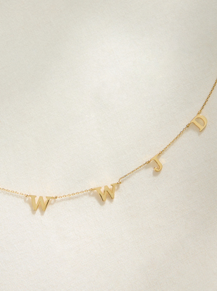 18K Gold WWJD Charm Necklace - ARULA