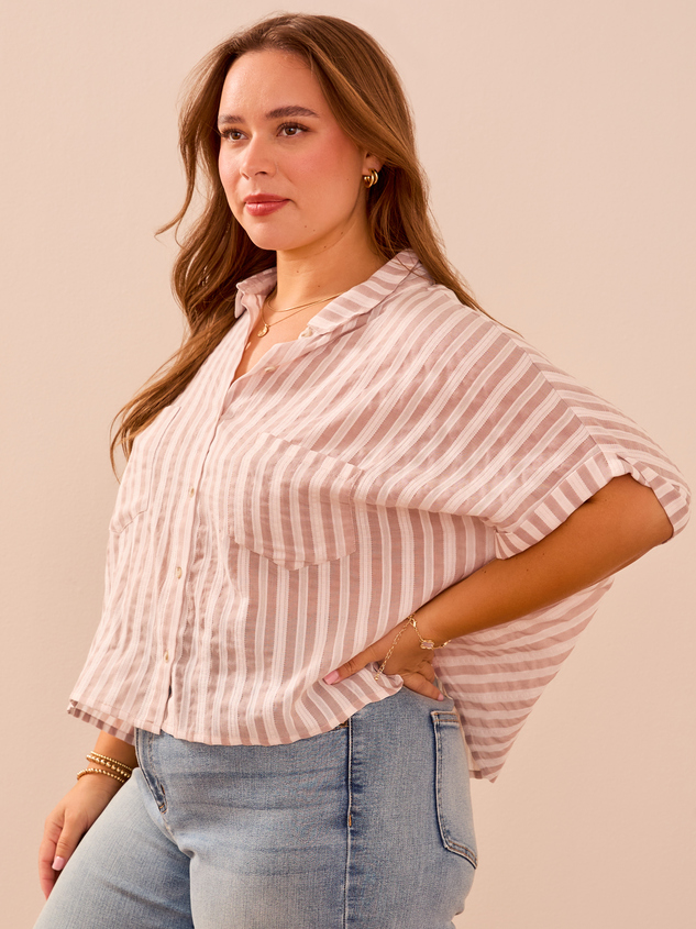 Kathy Button-Down Top Detail 3 - ARULA