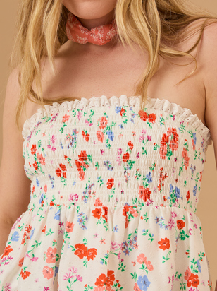 Carly Floral Smocked Tube Top - ARULA