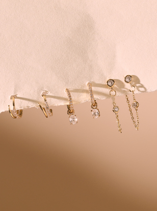 18K Gold Double Hoop Glitz Set - ARULA