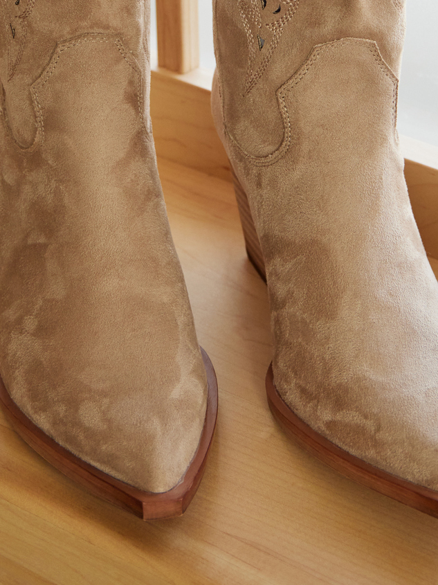 Olivia Suede Western Boots Detail 2 - ARULA