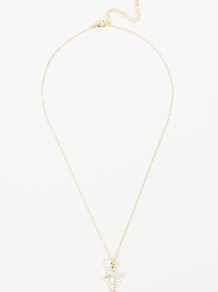 Baguette Cross Charm Necklace - ARULA