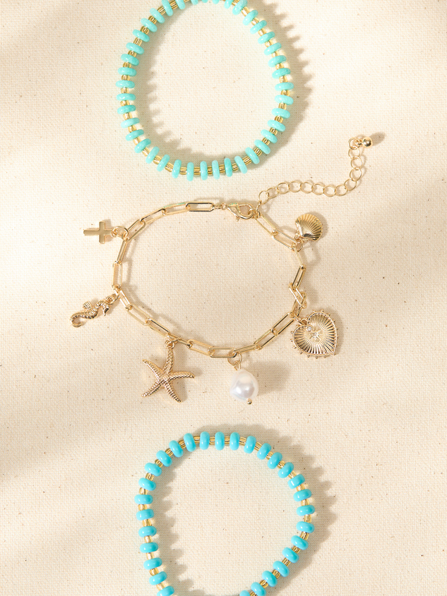 Coastal Charm Bracelet Set Detail 2 - ARULA