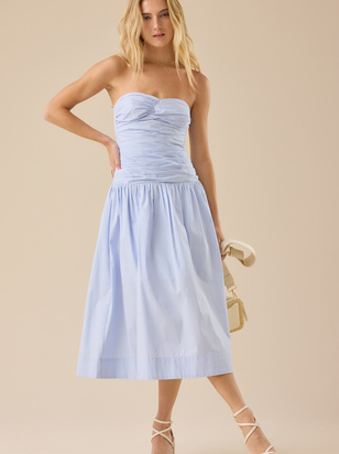 Skylar Poplin Midi Dress - ARULA - 