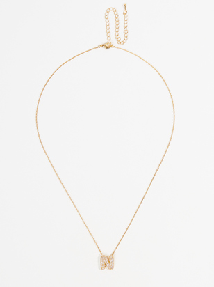 Crystal Bubble Monogram Necklace - N - ARULA