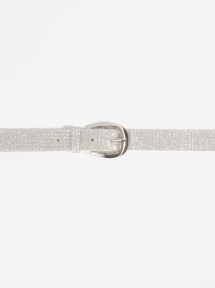 Silver Rhinestone Belt - ARULA