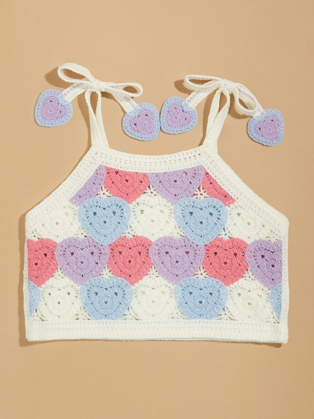Arabella Baby Heart Crochet Tank Detail 2 - ARULA