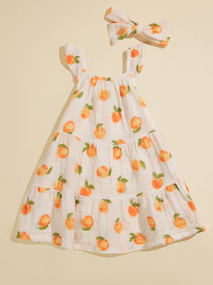 Sweet Peach Tiered Dress - ARULA