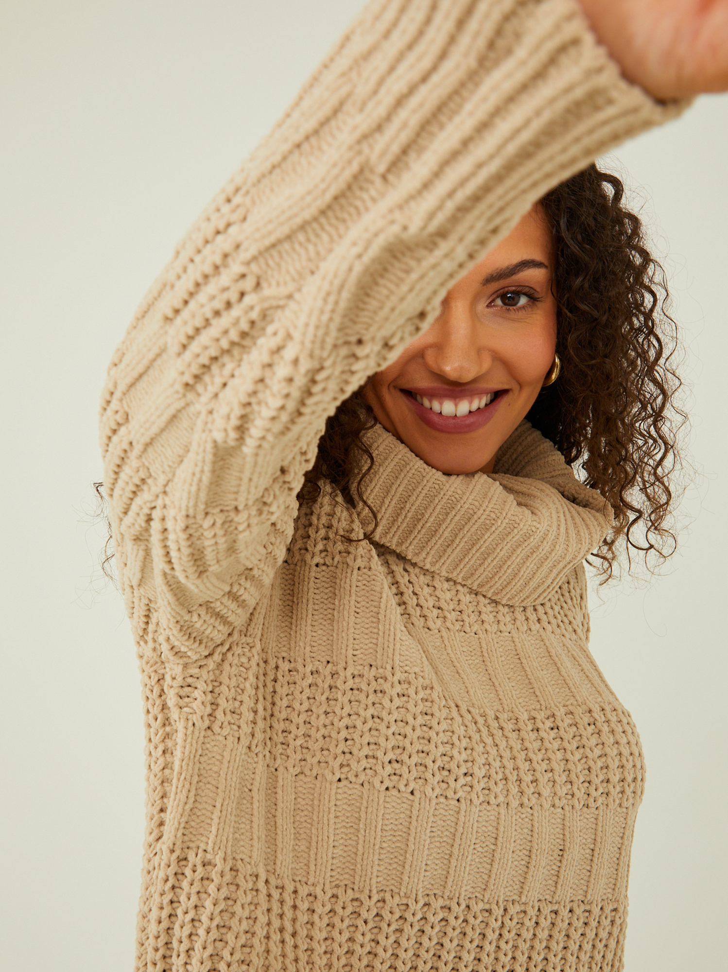 Faye Textured Turtleneck Sweater