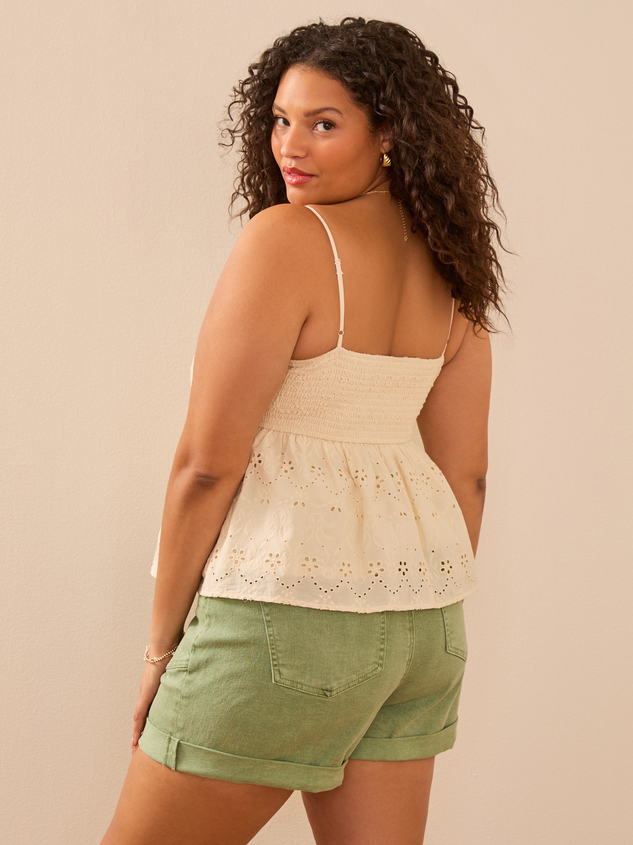 Baily Eyelet Babydoll Top Detail 5 - ARULA