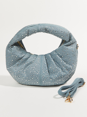 Rhinestone Denim Clutch - ARULA