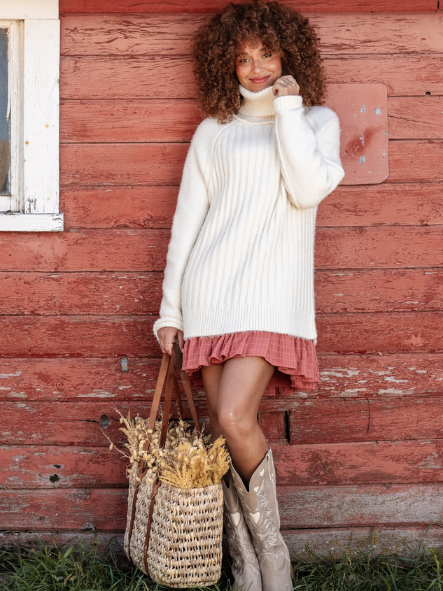 Tara Turtleneck Tunic Sweater