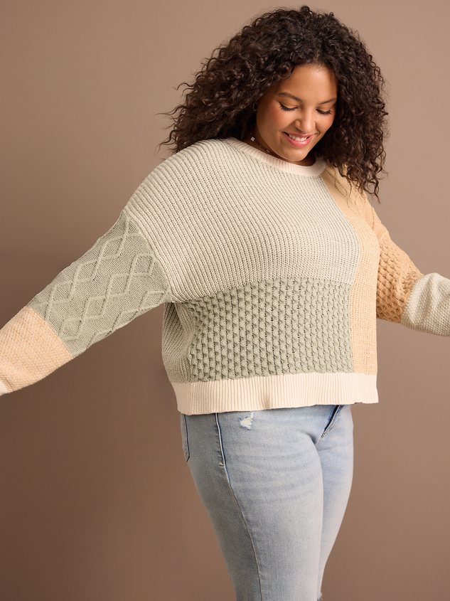Hayla Patchwork Sweater Detail 3 - ARULA