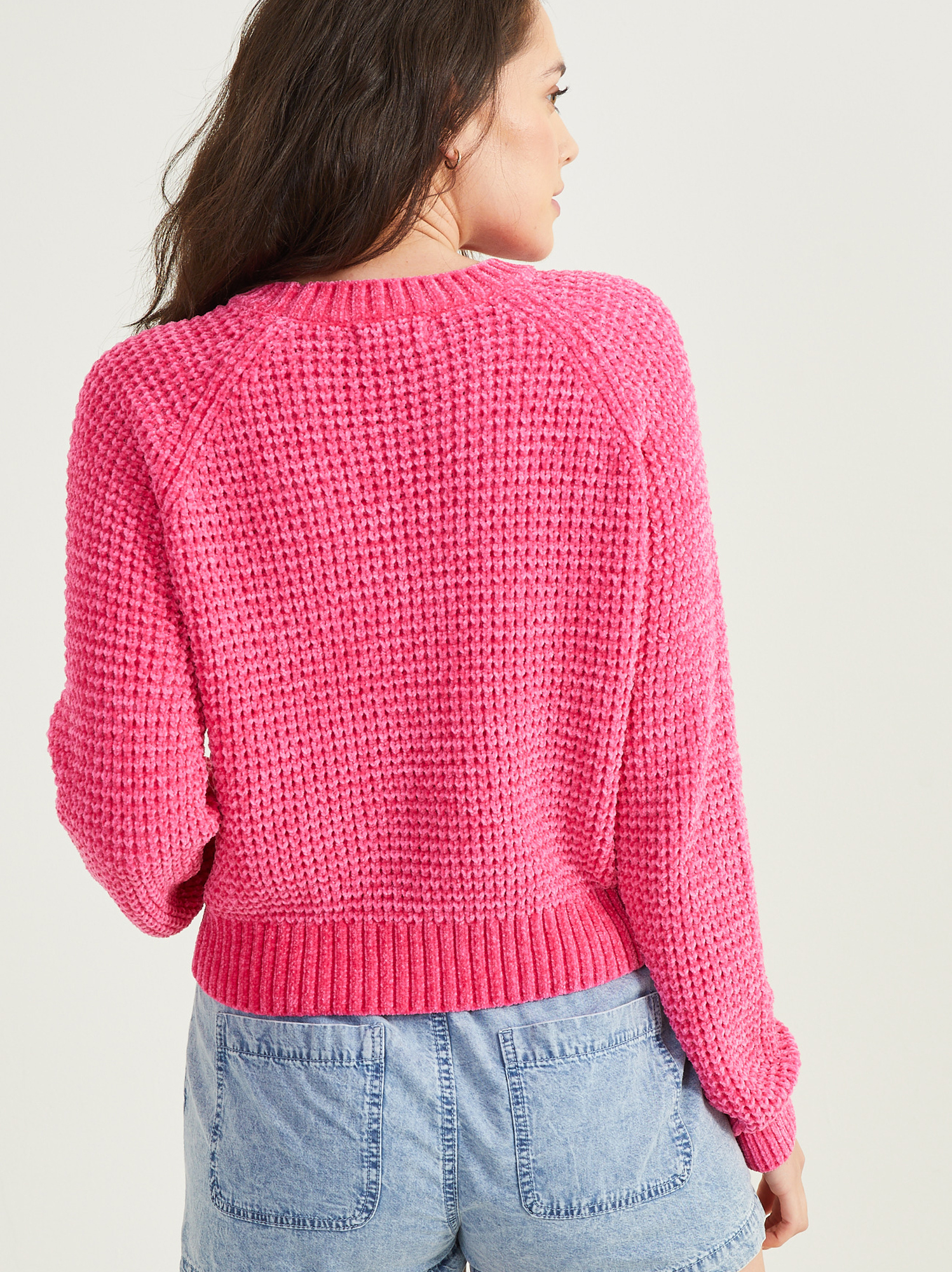 Hot pink 2024 chenille sweater