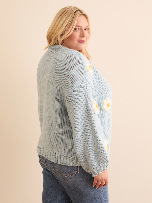 Clare Knit Flower Cardigan Detail 5 - ARULA