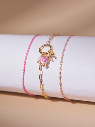 Blush Charm Bracelet Set - ARULA - 