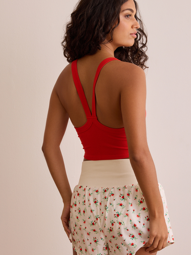 Midnight Scoop Neck Ribbed Tank Detail 3 - ARULA