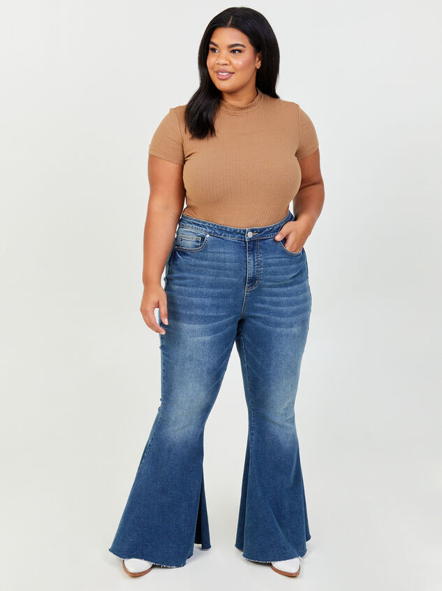 Incrediflex Lace Up 33.5" Flare Jeans Detail 1 - ARULA