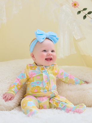 Dreamy Dahlias Footie and Headband Set - ARULA - 