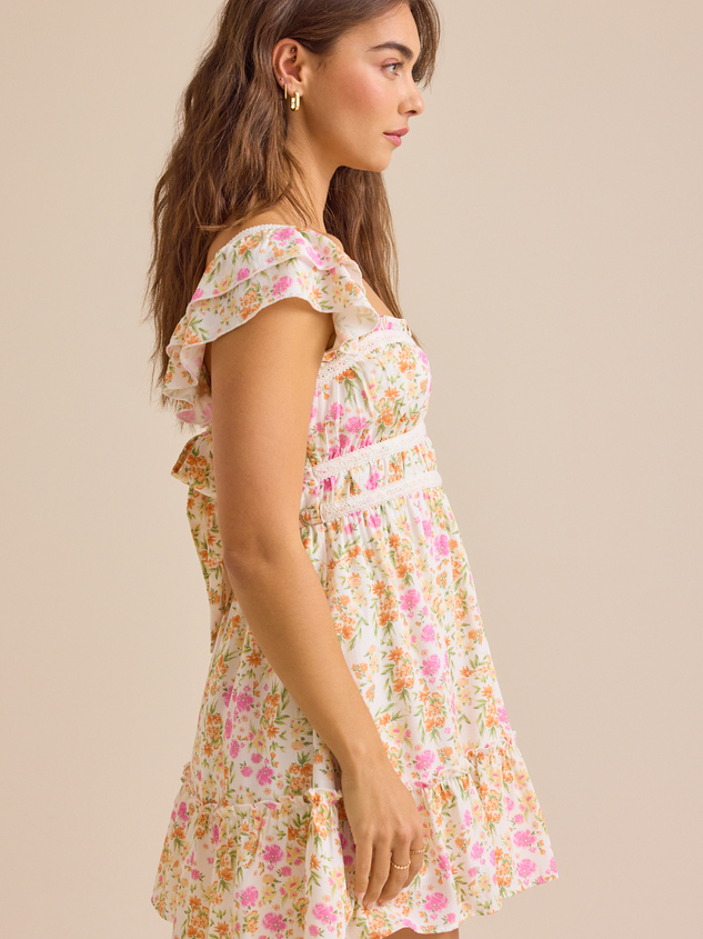 Isabella Floral Mini Dress Detail 3 - ARULA