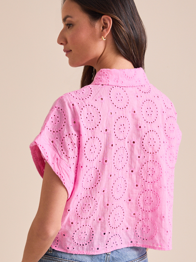 Devra Eyelet Button Up Top Detail 4 - ARULA