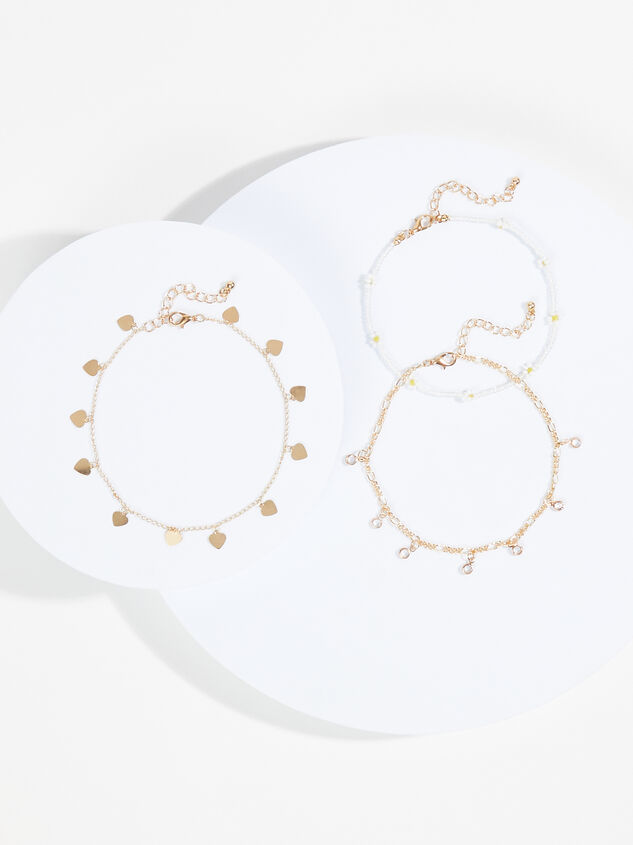 Heart and Flower Anklet Set - ARULA