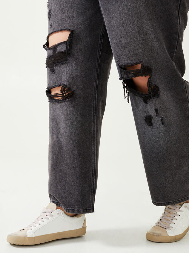 Destructed Wide Leg Jeans Detail 5 - ARULA