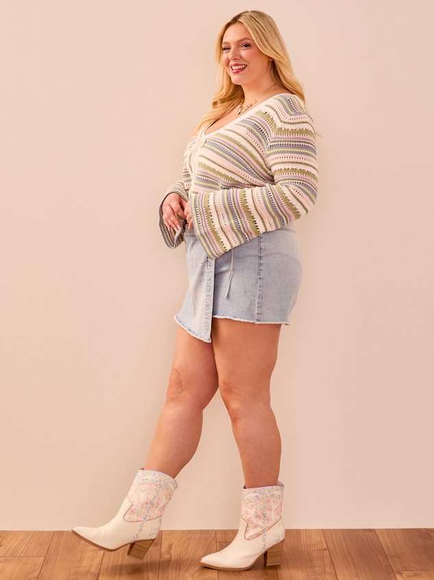 Elle Tie Front Shrug Detail 3 - ARULA