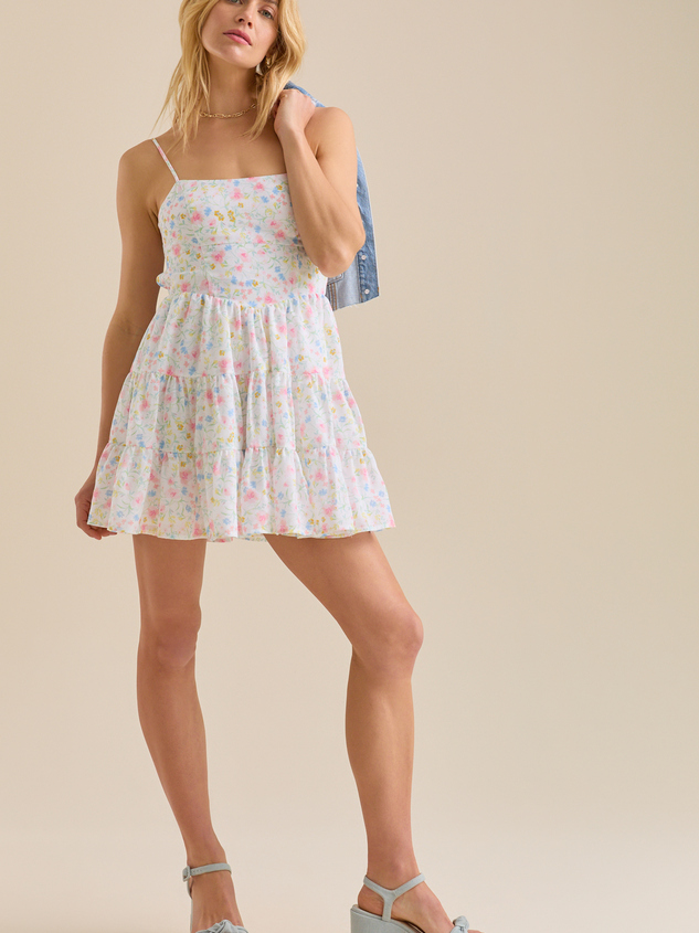Eliza Floral Mini Dress Detail 4 - ARULA