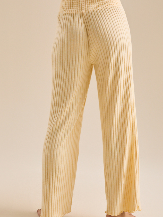 Kara Silky Rib Lounge Pant Detail 4 - ARULA