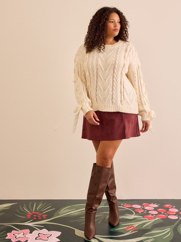 Gemma Ribbon Oversized Sweater Detail 2 - ARULA