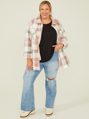 Pierce Fleece Plaid Shacket - ARULA
