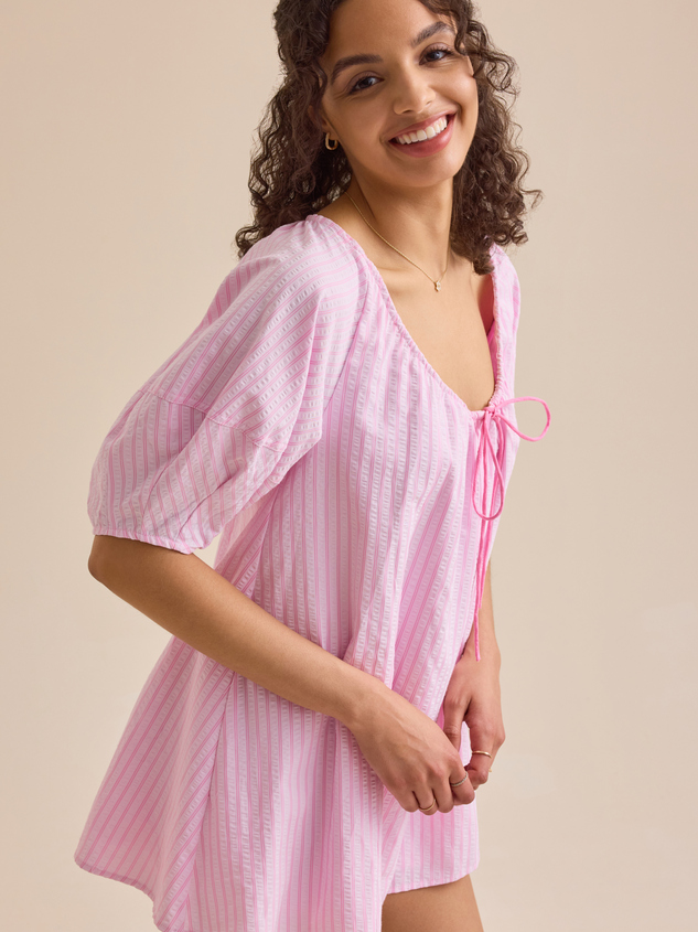 Posie Striped Romper Detail 4 - ARULA