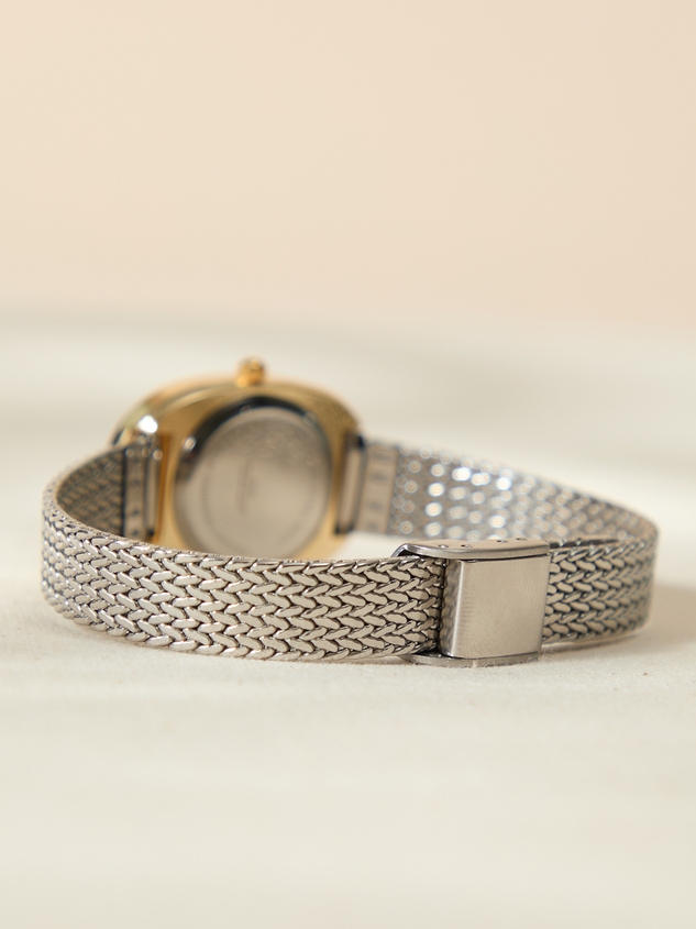 Mixed Metal Oval Watch Detail 3 - ARULA