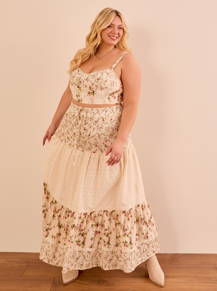 Kairo Floral Midi Skirt - ARULA - 