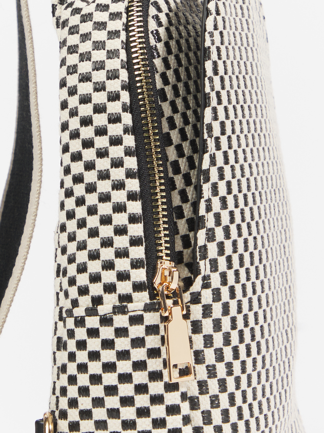 Checkered Sling Bag Detail 4 - ARULA
