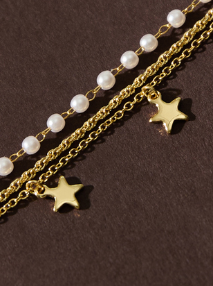 18K Gold Starstruck Layered Bracelet - ARULA