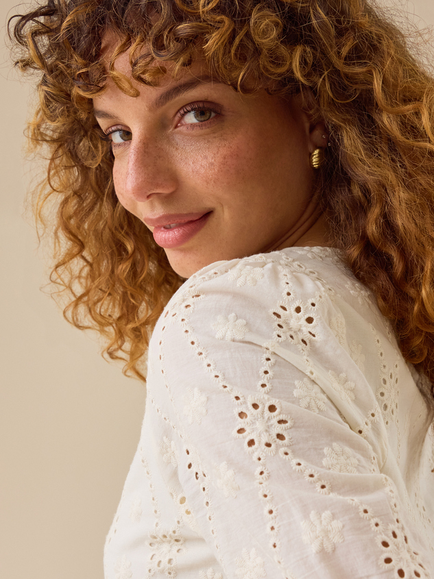 Natalya Embroidered Tunic Top Detail 5 - ARULA
