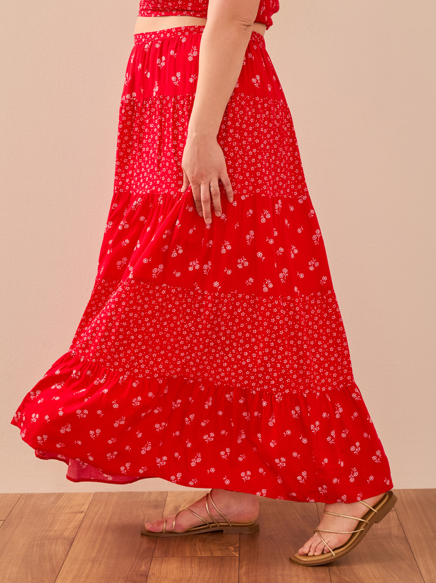 Fleur Floral Maxi Skirt Detail 3 - ARULA
