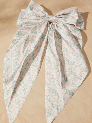 Floral Striped Volume Bow - ARULA