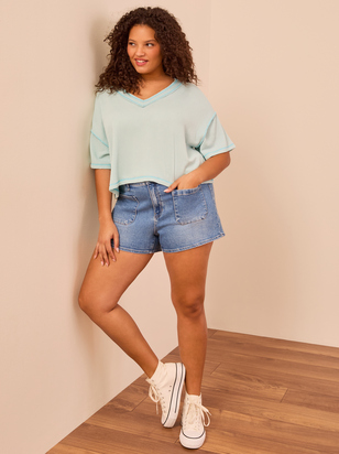 Cropped Urban Ribbed Tee - ARULA