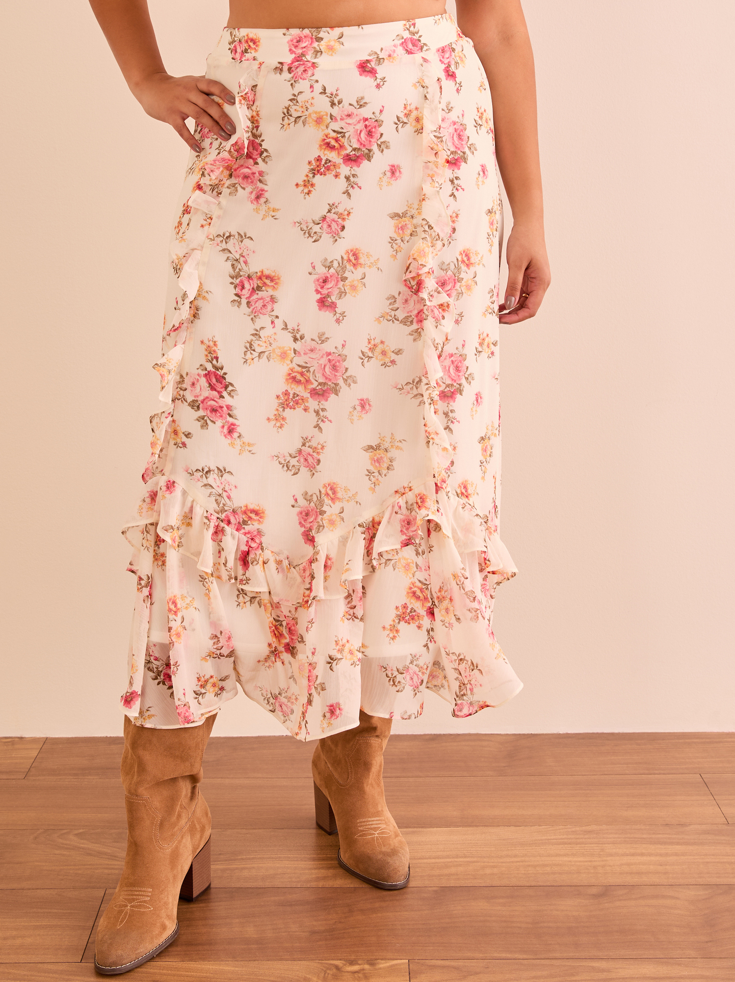 herlipto】Floral Jacquard Peplum Skirt スカート