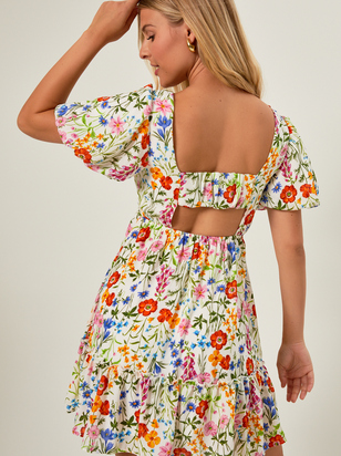 Zoey Floral Puff Sleeve Dress - ARULA