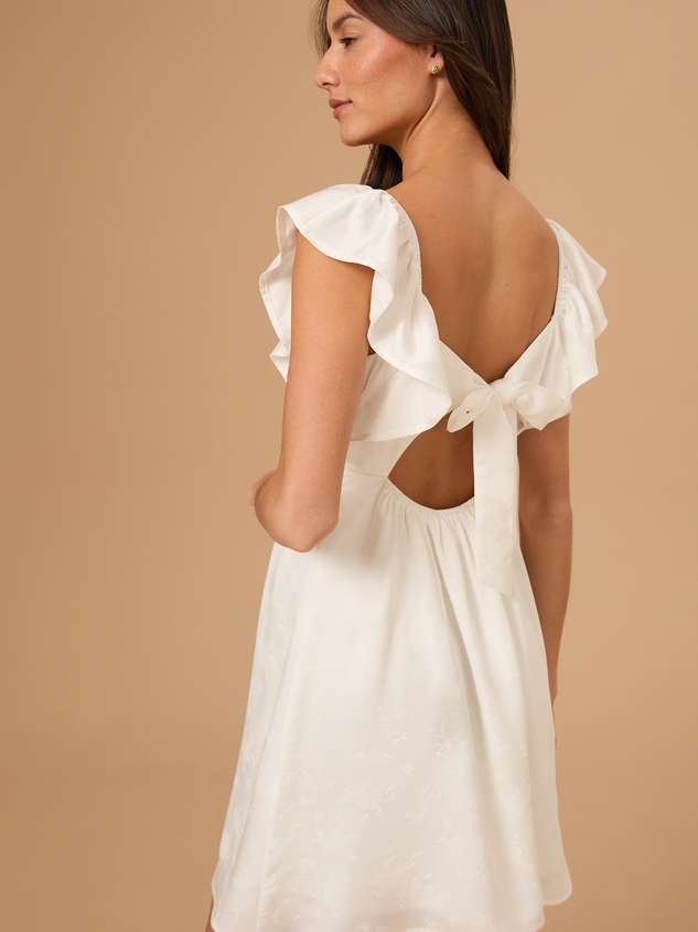 Leanne Satin Mini Dress Detail 2 - ARULA