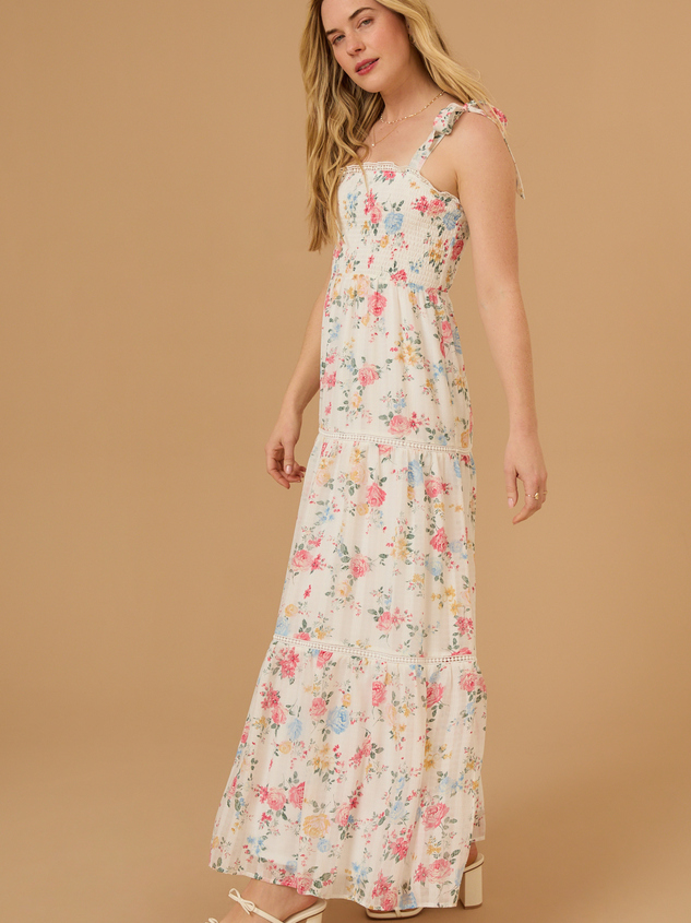 Daisy Floral Maxi Dress Detail 4 - ARULA