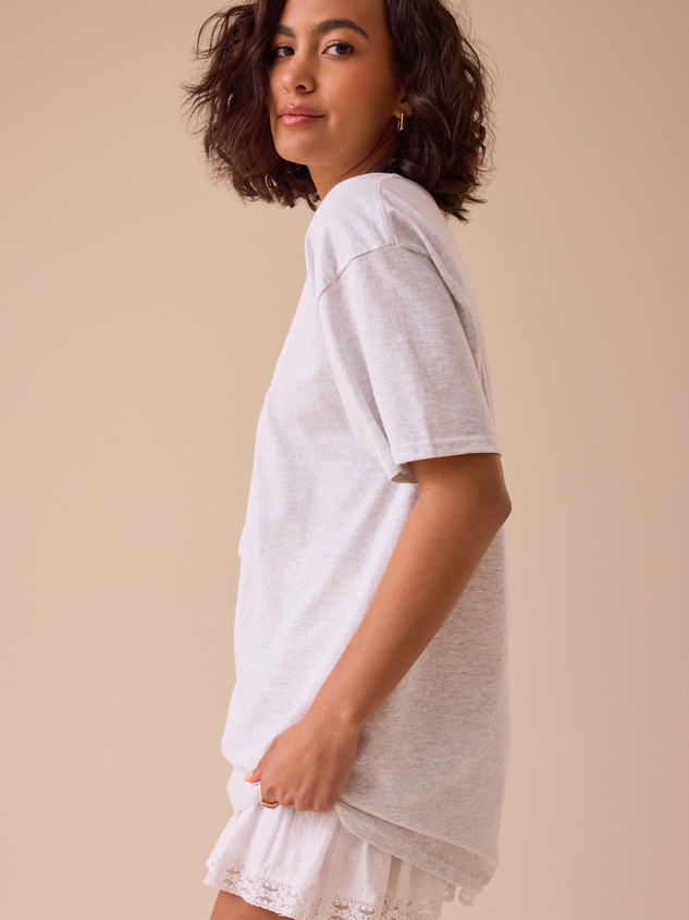 USA Embroidered Oversized Tee Detail 4 - ARULA